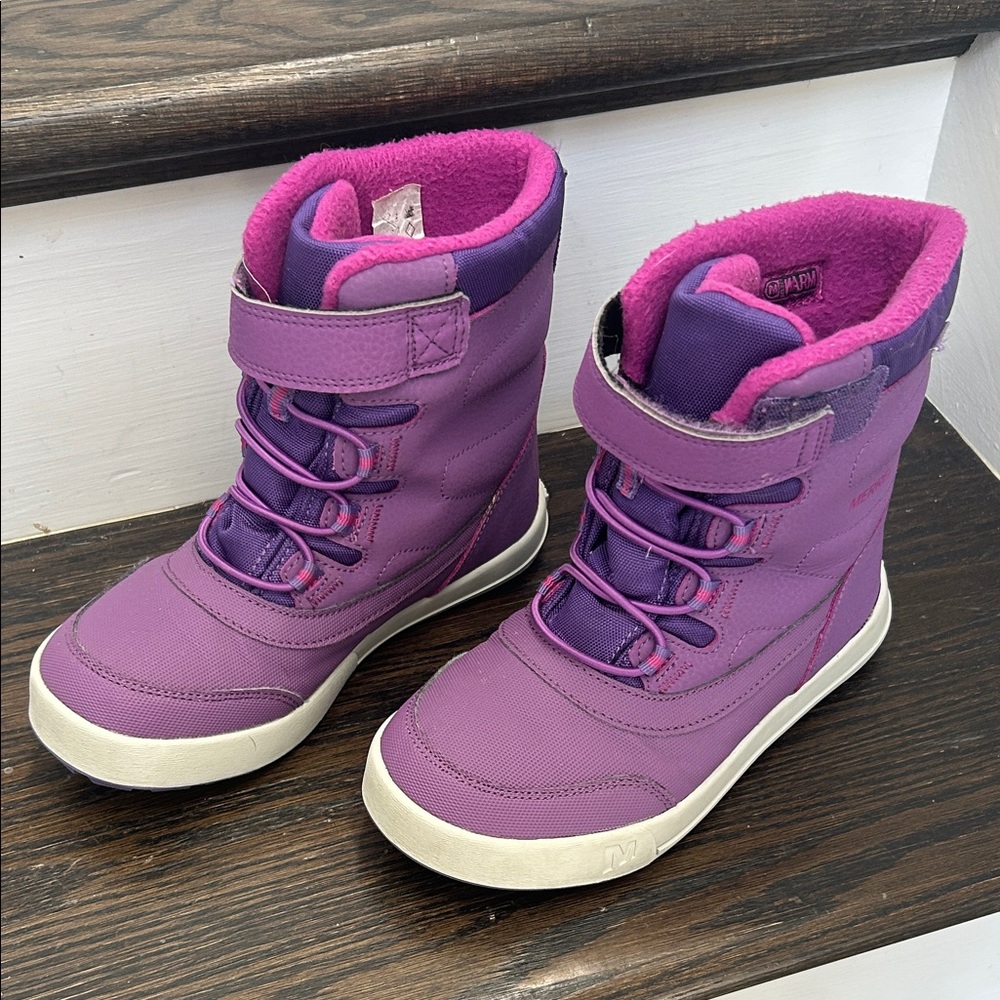 Girls Merrell Purple and Pink Kids waterproof snow Boots 13